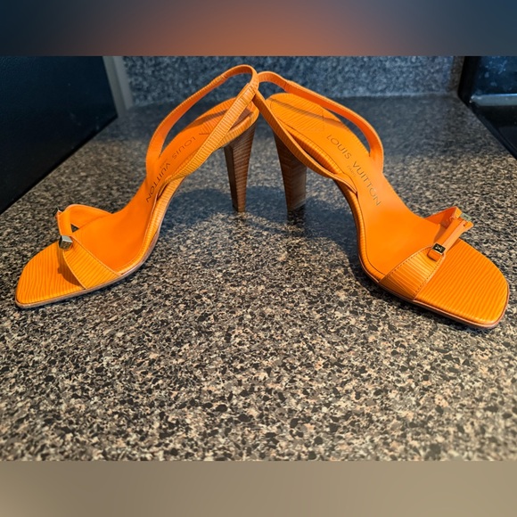 Louis Vuitton - Orange Epi - Mule High Heels - Size 35EU (5W) - Picture 1 of 8